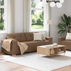 vidaXL Σετ 2 Τεμαχίων Καναπέ με Μαξιλάρια Καφέ Ύφασμα