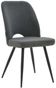 Καρέκλα Renish Μπουκλέ 029-000210 61x47x91,5cm Grey-Black Μέταλλο,Ύφασμα