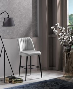 Σκαμπό Μπαρ 4τμχ Κρέμ / Μαύρο VENTO 49x45x99