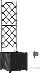vidaXL Γλάστρα Κήπου Μαύρο 40 x 40 x 142 cm PP