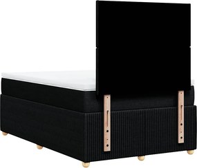 vidaXL Κρεβάτι Boxspring με Στρώμα Μαύρο 120x200 εκ. Υφασμάτινο