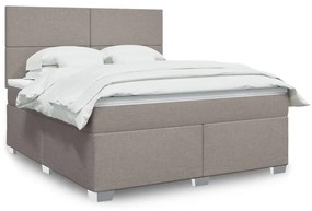 Κρεβάτι Boxspring με Στρώμα Taupe 180x200 εκ. Υφασμάτινο - Μπεζ-Γκρι