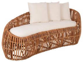 ΚΑΝΑΠΕΣ-ΑΝΑΚΛΙΝΤΡΟ LANTRY HM5991 ΦΥΣΙΚΟ RATTAN- ΛΕΥΚΑ ΜΑΞΙΛΑΡΙΑ 215x60x78Yεκ. - HM5991