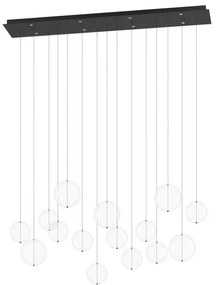 Κρεμαστό Φωτιστικό Οροφής 8xLED 5,4W Μαύρο Ορθογώνιο Dimmable Espardello 390334 Eglo -390334-Μαύρο 390334