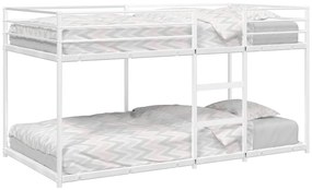 vidaXL Κουκέτα χωρίς στρώμα Λευκό 90x200 cm Ατσάλι