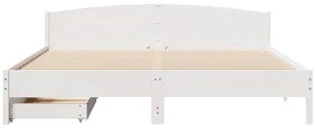 vidaXL Σκελετός Κρεβ. Χωρίς Στρώμα Λευκό 180x200 εκ Μασίφ Πεύκο