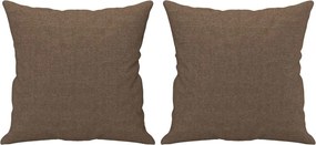 vidaXL Πολυθρόνες Σετ 3 Τεμαχίων Καφέ από Ύφασμα με Μαξιλάρια