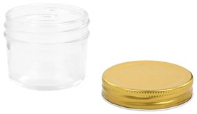 vidaXL Βάζα Μαρμελάδας 96 τεμ. 110 ml Γυάλινα με Χρυσά Καπάκια