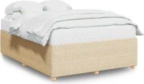 vidaXL Σκελετός Κρεβατιού Χωρίς Στρώμα Κρεμ 140x200 εκ.Υφασμάτινο