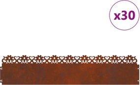 vidaXL Περιγράμματα γκαζόν 30 pcs 103 x 0,05 x 22 εκ Σκ rusty