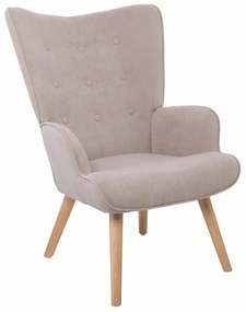 Πολυθρόνα Mesa 398, Ανοιχτό καφέ, 97x69x76cm, 11 kg, Ταπισερί, Πόδια: Ξύλο | Epipla1.gr