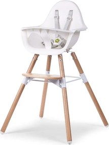Κάθισμα Φαγητού Childhome EVOLU 2 Natural-White 2in1 &amp; Bumper