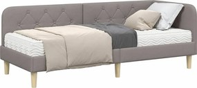 vidaXL Κρεβάτι Γωνίας Taupe 80 x 200 cm ύφασμα