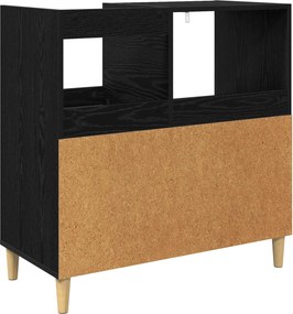 vidaXL Βάση πικάπ Μαύρη Δρυς 82 x 39,5 x 82,5 εκ Επεξεργασμένο Ξύλο