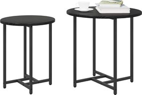 vidaXL Σετ βοηθητικά τραπεζάκια 2 pcs Μαύρη Οξυά