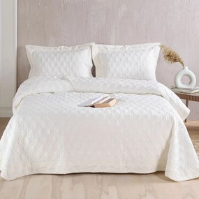 Κουβερλί Erynn Με Σεντόνια (Σετ 7τμχ) Ecru Ρυθμός Queen Size 235x250cm Microsatin