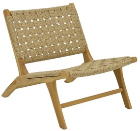 Καρέκλα Foldere φυσικό teak ξύλο-σχοινί 65x78x68εκ 65x78x68 εκ.