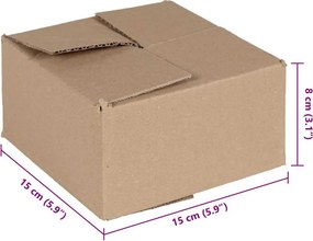 vidaXL Πτυσσόμενο Κουτί 50 τεμ. Φυσικό 15 x 15 x 8 εκ. Χαρτόνι