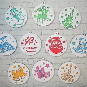 Σετ των 3 Intra απο ξύλο plywood 3mm-4mm πάχος – ξύλο Χριστουγεννιάτικο Δέντρο Μπάλες 25x25 cm INTRAVECTRY-MY547799