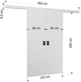 Συρόμενη πόρτα Yonko-Leuko-132 x 205 εκ.