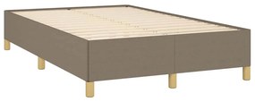 vidaXL Κρεβάτι Boxspring με Στρώμα &amp; LED Taupe 120x190 εκ. Υφασμάτινο