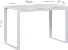 vidaXL Γραφείο Υπολογιστή Λευκό 110 x 60 x 73 εκ. από Μοριοσανίδα
