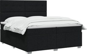 vidaXL Κρεβάτι box spring με στρώμα Μαύρο 200 x 200 cm Ύφασμα