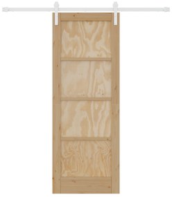 vidaXL Συρόμενη Πόρτα με Σετ Εξαρτημάτων 73.5x198.5 εκ. Στερεό Ξύλο Πεύκου