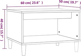 vidaXL Τραπεζάκι Σαλονιού Καφέ Δρυς 60x50x40 εκ. Επεξεργασμένο Ξύλο