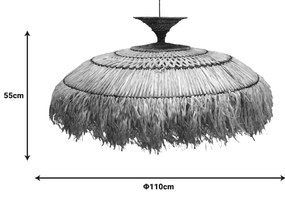 Φωτιστικό οροφής Preliere Inart sisal σε φυσικό χρώμα Φ110x55εκ - 339-000023