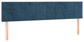 Κεφαλάρι Κρεβατιού LED Σκούρο Μπλε 180x5x78/88 εκ. Βελούδινο - Μπλε