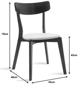Καρέκλα Toto γκρι ύφασμα-rubberwood ανθρακί πόδι 2αδα 45x48x78 εκ.