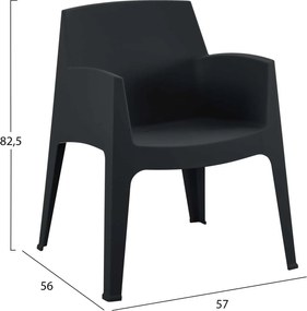 ΠΟΛΥΘΡΟΝΑ ΠΟΛΥΠΡΟΠΥΛΕΝΙΟΥ SLEEK HM6370.02 ΜΑΥΡΗ 57x56x82,5Υεκ.