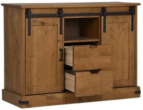 vidaXL Sideboard HALDEN 2 συρόμενες πόρτες 112x40x80 cm μασίφ ξύλο