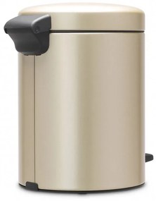 Κάδος με πεντάλ Brabantia NewIcon 1003198, 5 L, Ομαλό κλείσιμο, Αντιολισθητική βάση, Μεταλλικό χρυσό