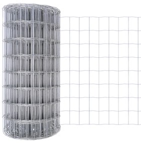 vidaXL Euro Fence με 13 Φλαντζωτές Στηλές 0.4x50 m Γαλβανισμένος Χάλυβας