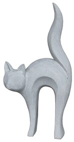 CAT STATUE DECO ΓΑΤΑ ΤΕΧΝΗΤΗ ΠΕΤΡΑ ΓΚΡΙ 31x15xH62cm