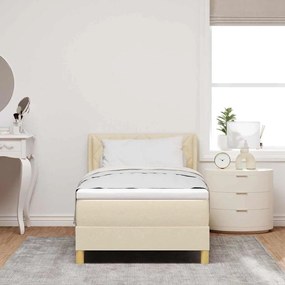 vidaXL Κρεβάτι με Ελατήρια με στρώμα Κρεμ 90 x 200 cm ύφασμα