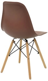 Καρέκλα Julita pakoworld PP καφέ-φυσικό πόδι 46x50x82εκ