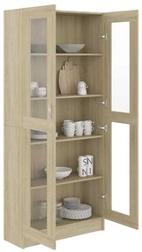 vidaXL Βιτρίνα Χρώμα Sonoma Δρυς 82,5 x 30,5 x 185,5 εκ. Επεξ. Ξύλο