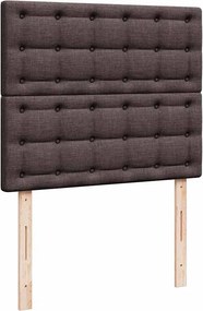 vidaXL Ottoman Κρεβάτι με Στρώμα Σκούρο Καφέ 120x200cm Ύφασμα