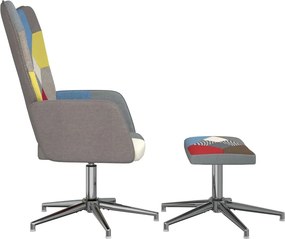 vidaXL Πολυθρόνα Relax Σχέδιο Patchwork Υφασμάτινη με Σκαμπό