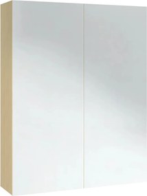 vidaXL Ντουλάπι Μπάνιου με Καθρέφτη Λευκό &amp; Δρυς 60x15x75 εκ. από MDF