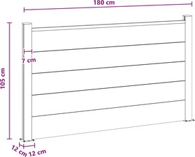 vidaXL Σετ Φράχτη 180 x 105 εκ. WPC και Αλουμίνιο Καφέ