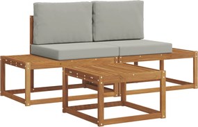vidaXL Σειρά Καναπέ Εξωτερικού με μαξιλάρι 3 pcs Φυσικό