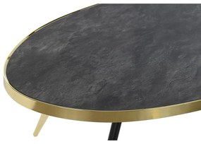 Τραπεζάκι Καφέ DKD Home Decor Μαύρο Χρυσό Κρυστάλλινο Χάλυβας 110 x 50 x 41,5 cm