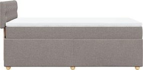 vidaXL Κρεβάτι Boxspring με Στρώμα Taupe 90x200 εκ. Υφασμάτινο
