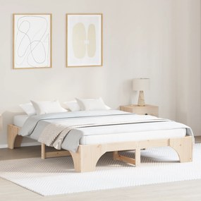 vidaXL Κρεβάτι Φυσικό Μασίφ ξύλο πεύκου 160 x 200 εκ. Modular Κρεβάτι