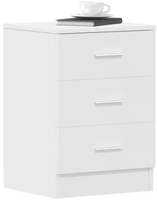 vidaXL Κομοδίνο Λευκό 38 x 35 x 56 εκ. από Επεξ. Ξύλο