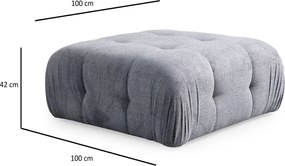 Corner Sofa Amaris 2 Seater With Pouffe - Grey Grey